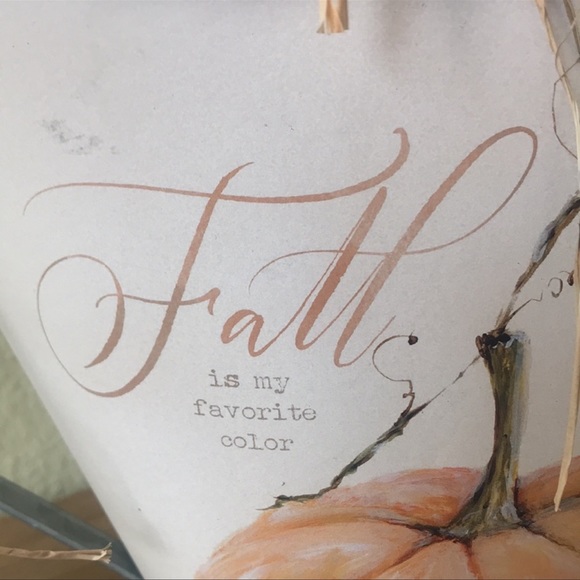 Fall Farmhouse Harvest large metal decorative pitcher with Cinderella pumpkin - Picture 4 of 16